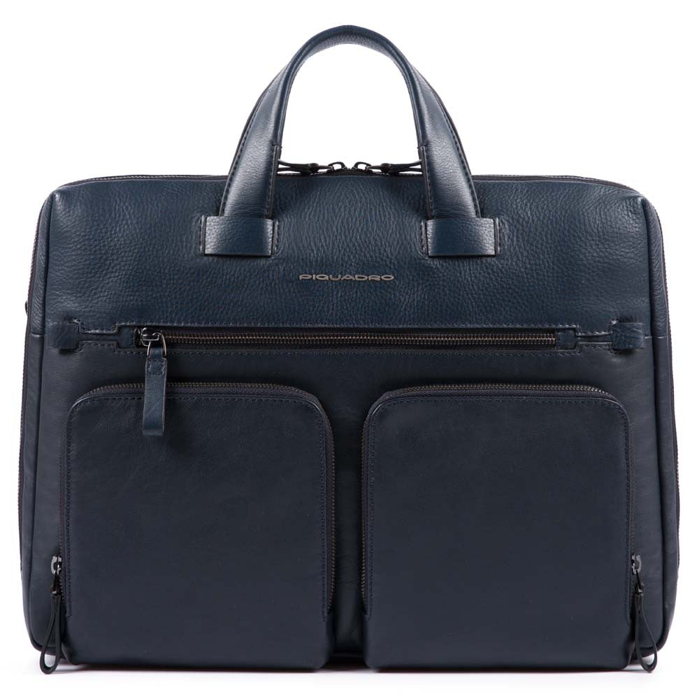 Piquadro Cartella Porta Computer A Due Manici E Due Tasche Blu Notte CA4487W89
