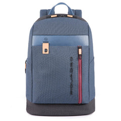 Piquadro Zaino Semplice In Pelle E Tessuto Avio CA4545BL/AV