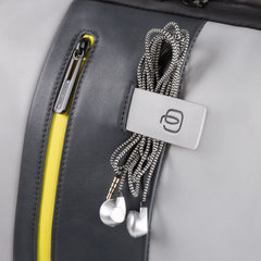 Piquadro, zaino in pelle all-tech grigio/giallo CA4550UB00BM/GRGR