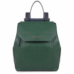 Zaino Con Patta In Pelle Verde/grigio/blu Piquadro CA4579W92/VE2