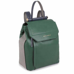 Zaino Con Patta In Pelle Verde/grigio/blu Piquadro CA4579W92/VE2