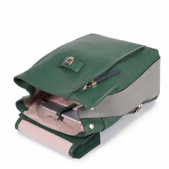 Zaino Con Patta In Pelle Verde/grigio/blu Piquadro CA4579W92/VE2