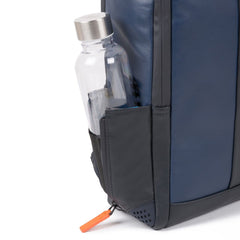 Piquadro, zaino in pelle con sistema antifurto e lucchetto blu/grigio CA4818UB00/BLGR