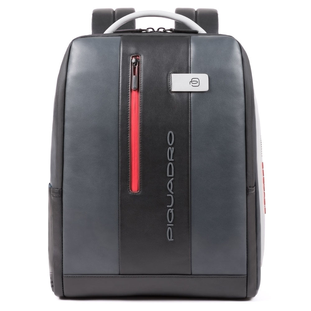 Piquadro, zaino in pelle con sistema antifurto e lucchetto grigio/nero CA4818UB00/GRN