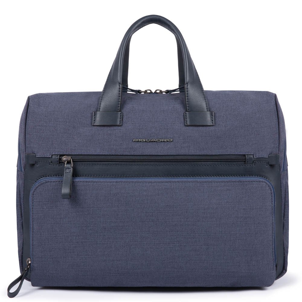 Piquadro Cartella Due Manici In Pelle E Tessuto Blu CA4844W98/BLU