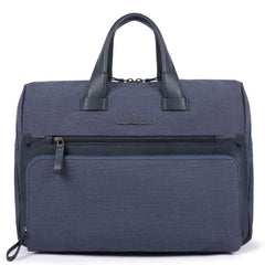 Piquadro Cartella Due Manici In Pelle E Tessuto Blu CA4844W98/BLU