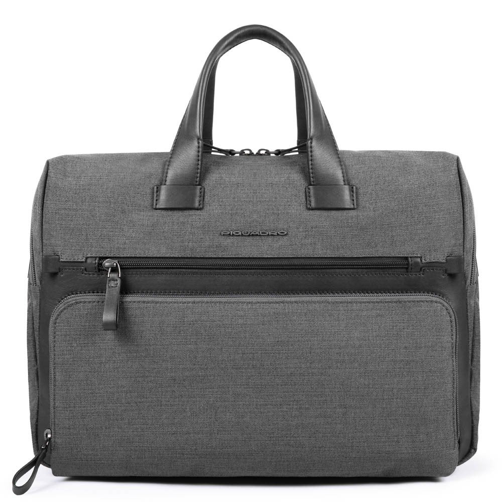 Piquadro Cartella Due Manici In Pelle E Tessuto Grigio CA4844W98/GR