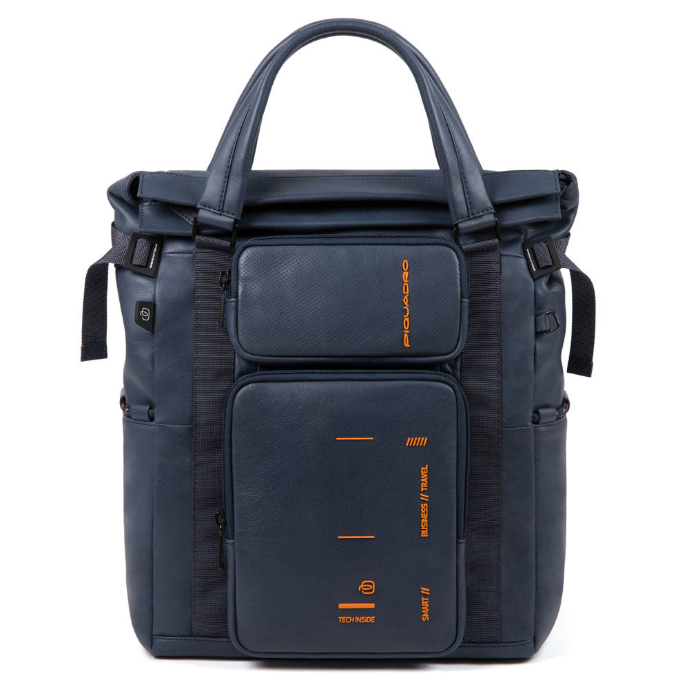 Piquadro, zaino porta computer e porta ipad® con manici blu oltremare CA4921S106/BLU