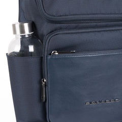 Zaino Porta Computer In Pelle E Tessuto Piquadro Blu Notte CA5316S115/BLU