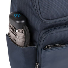Zaino Porta Computer In Pelle E Tessuto Piquadro Blu Notte CA5316S115/BLU