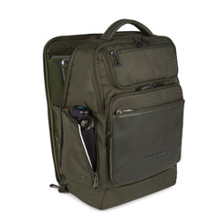 Zaino Fast-Check In Pelle E Tessuto Piquadro Verde Oliva CA5317S115/VE