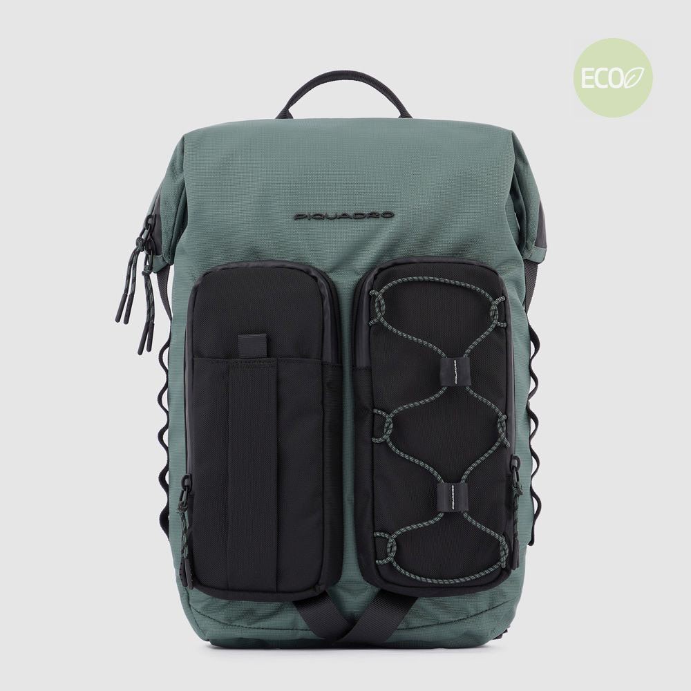 Piquadro CA5838W114 - Zaino Porta Computer 14" In Tessuto Riciclato Verde Oliva