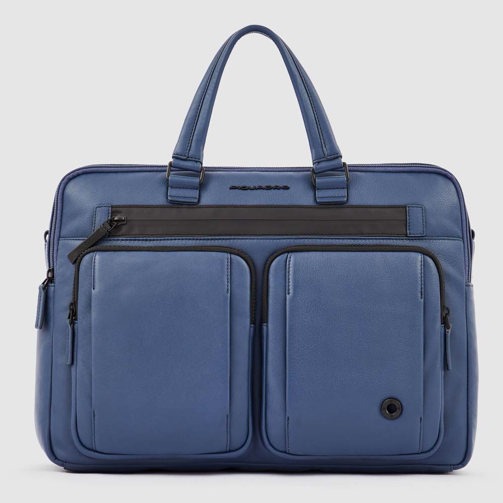 Piquadro CA5869W117/BLU Cartella Porta Computer 15,6" E Porta Ipad® 12,9" Blu Di Prussia