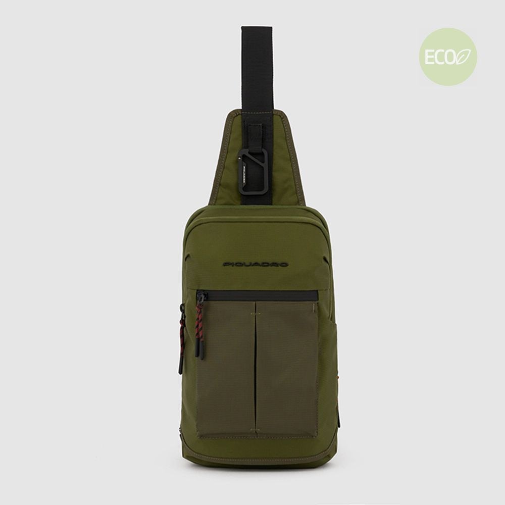Piquadro CA6003S125/VE Monospalla In Tessuto Riciclato Verde Militare