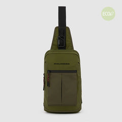 Piquadro CA6003S125/VE Monospalla In Tessuto Riciclato Verde Militare