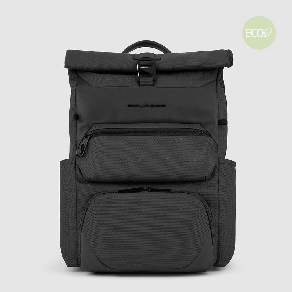 Piquadro CA6011S124/N Zaino Da Bici Roll-Top Porta Computer 14" Nero