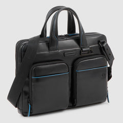 Piquadro CA6105B2V/N Cartella Sottile Porta Computer 14" E Porta Ipad® Nero