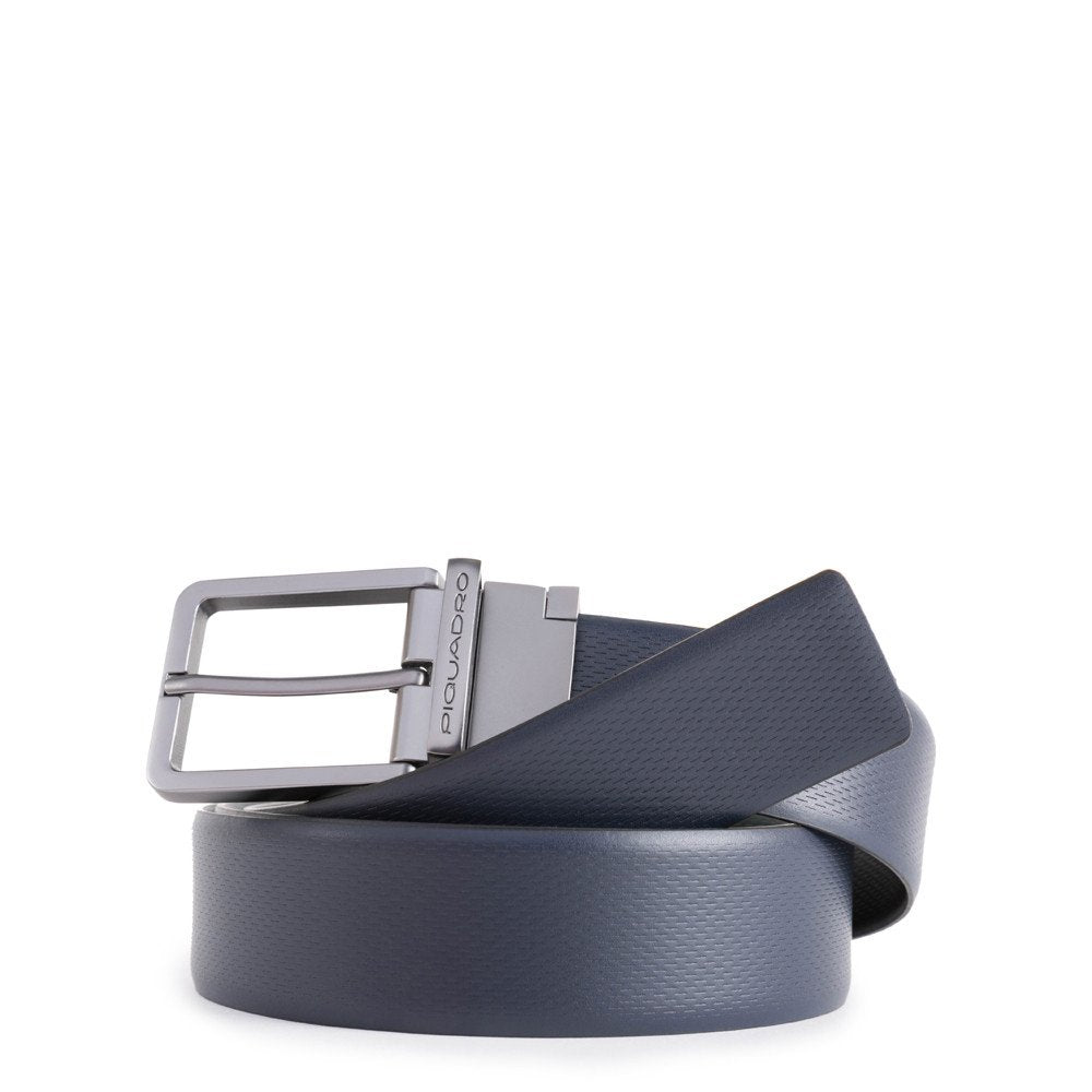 Cintura Uomo Reversibile Con Fibbia Ad Ardiglione Nero/blu Piquadro CU5267C79/NBLU