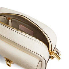 Coccinelle Beat Small Borsa a Spalla in Pelle Bianco Perla
