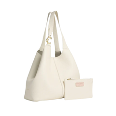 Coccinelle C-Easy Large Borsa in Pelle Colore Perla