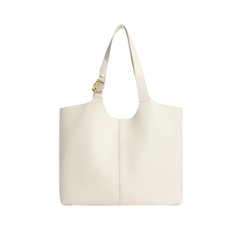 Coccinelle C-Easy Large Borsa in Pelle Colore Perla