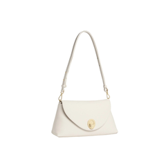 Coccinelle Nikla Medium Borsa in Pelle Pearl/Cognac