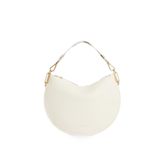 Coccinelle Sunup Medium Borsa Hobo in Pelle Colore Pearl/Cognac