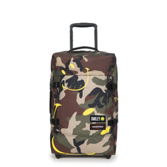Eastpak Tranverz S Smiley Camo eastpak trolley bagaglio a mano mimetico 2 ruoto con logo smile frontale giallo fluo e maniglia laterale EK61LA93