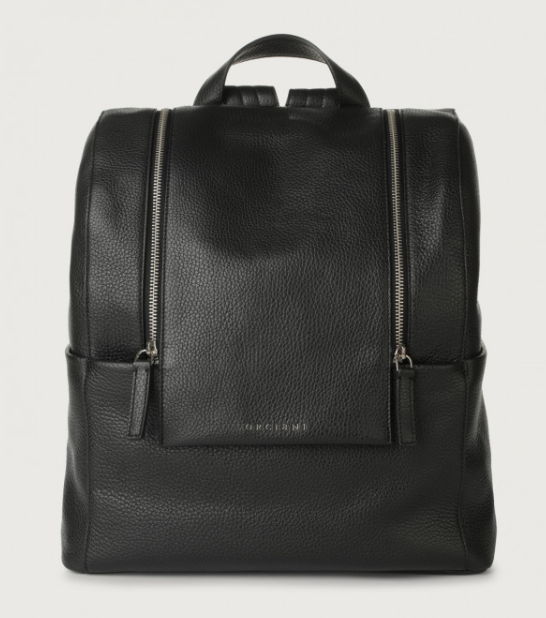 Orciani P00715MIC-NER Zaino doppia zip Micron in pelle