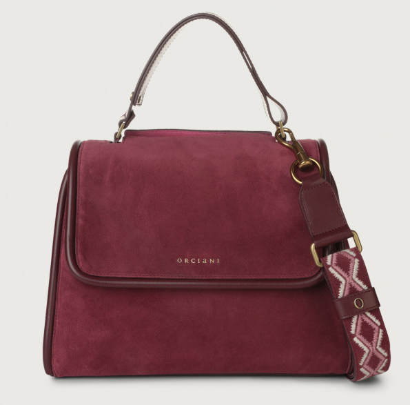 Orciani BT2006NFB-BOR Borsa a spalla media Sveva Naif Bold in suede con tracolla