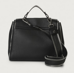 Orciani B01999FLS-NER Borsa a mano piccola Sveva Flash in pelle martellata con tracolla
