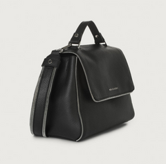 Orciani B01999FLS-NER Borsa a mano piccola Sveva Flash in pelle martellata con tracolla