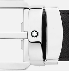 De Santis | Montblanc Cintura in Pelle Reversibile Nera/Marrone 30MM 128759 – Cintura reversibile adatta ad ogni outfit