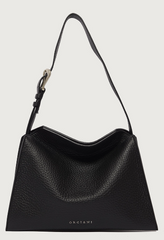 ORCIANI BORSA TRINITY SOFT SMALL A SPALLA IN PELLE MARTELLATA NERA