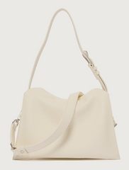 ORCIANI BORSA TRINITY SOFT SMALL A SPALLA IN PELLE MARTELLATA BIANCA