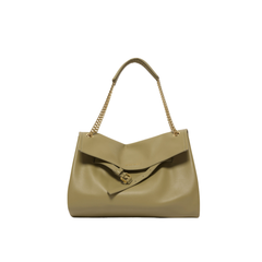 Orciani Venus Nappa Midi Borsa a Spalla in Pelle Oliva