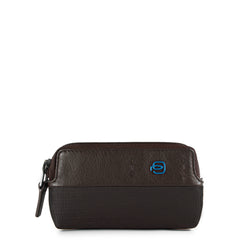 Piquadro Astuccio Portachiavi Con Due Anelle Chevron/testa Di Moro PC4216P16