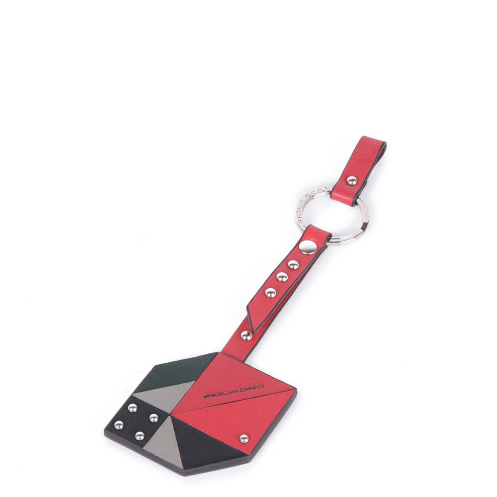 Piquadro Portachiavi Charm In Pelle, Cubo Rosso PC4634MU