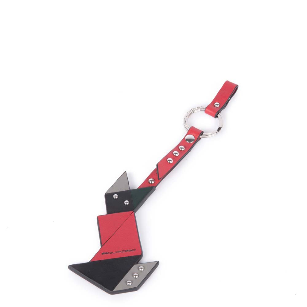 Piquadro Portachiavi Charm In Pelle, Gatto Rosso PC4636MU/R2