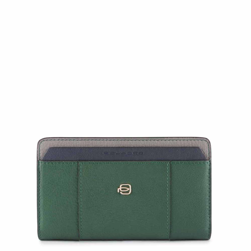 Portafoglio Donna Pelle Verde/grigio/blu Piquadro PD1353W92R/VE2