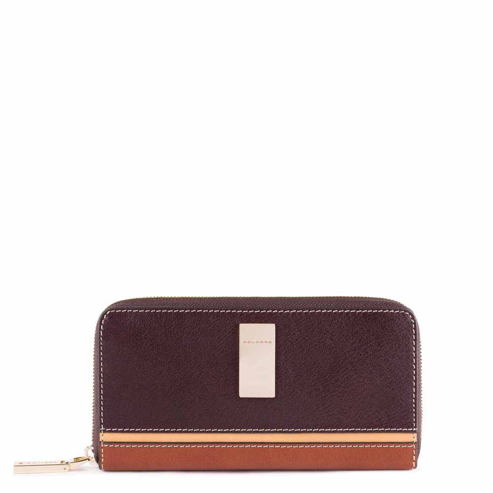 Piquadro Portafoglio Donna A Quattro Soffietti Con Zip Melanzana - Cuoio PD1515DFSR/MCU