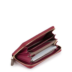 Piquadro, portafoglio donna a quattro soffietti con zip, por bordeaux/grigio PD1515S108R/BO