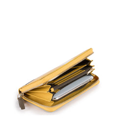 Piquadro, portafoglio donna a quattro soffietti con zip, por giallo/verde oliva PD1515S108R/G
