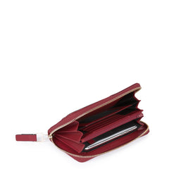 Piquadro Portafoglio Donna A 4 Soffietti Con Zip, Porta Bordeaux PD1515W100R/BO