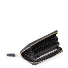 Piquadro Portafoglio Donna A 4 Soffietti Con Zip, Porta Nero PD1515W100R/N