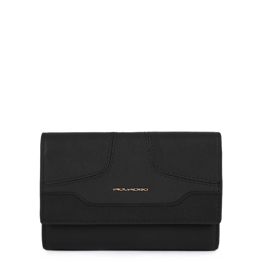 Piquadro, portafoglio donna grande con porta carte nero PD4152S108R/N