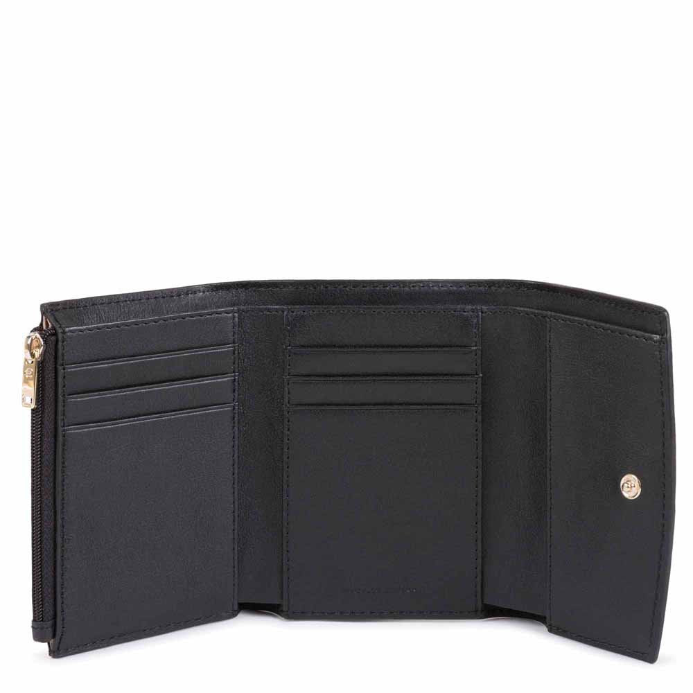 Piquadro Portafoglio Donna Piccolo Con Porta Monete Nero PD4571DFR/N