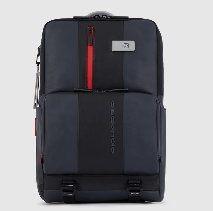 PIQUADRO CA5939UB00AIR/N ZAINO 2 COMPARTI PORTA PC 15,6 PELLE,BLACK AERATO