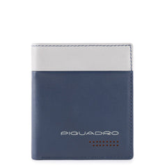 Piquadro, porta carte di credito in pelle blu/grigio PP1518UB00R/BLGR