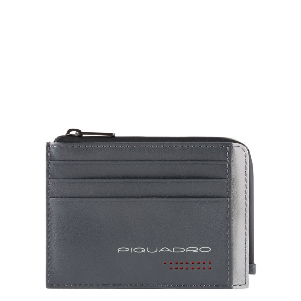 Piquadro, porta carte di credito in pelle grigio/nero PP4822UB00R/GRN